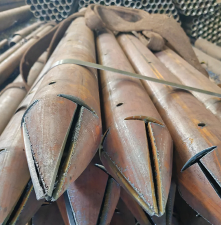北海出尖打孔加工无缝注浆钢花管注浆管厂家